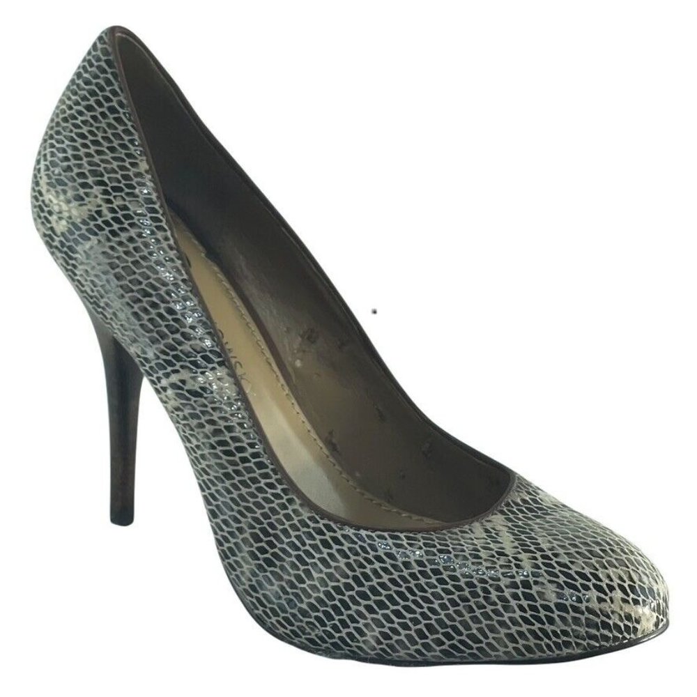 B MARKOWSKY Shoes Snake Print Heels Taupe Size 6 Women's